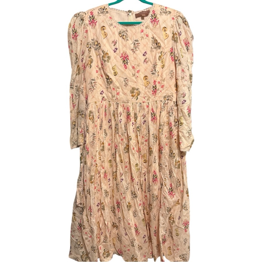 JessaKae Cream Floral Maxi Dress with Pink & Yellow Blossoms